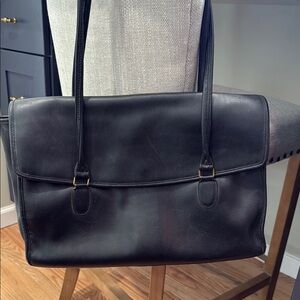 Vintage Coach black Leather briefcase